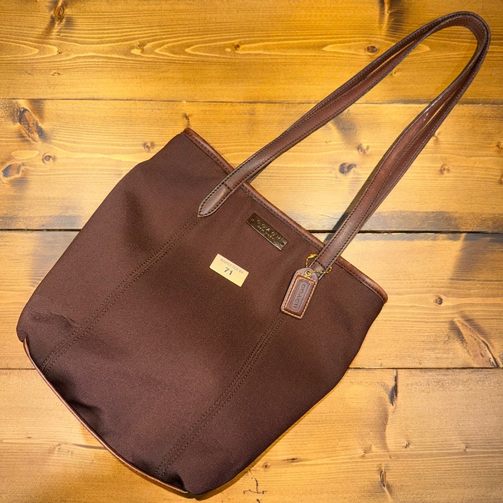 Vintage 1998 Chocolate Brown Coach Neoprene Neo Lunch Tote Shoulder Bag 6201 USA